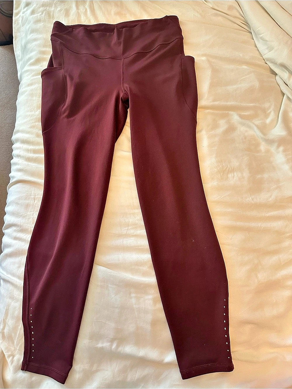Lululemon Fast and Free High-Rise Thermal Tight 28" Pockets - Garnet - Size 14